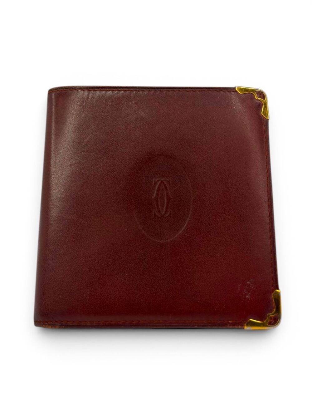 Vintage Cartier Must de Cartier Bordeaux Leather Bifold Wallet